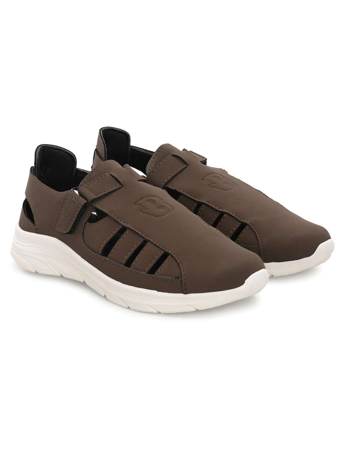 men brown slip on sandal - 21844399 -  Standard Image - 1