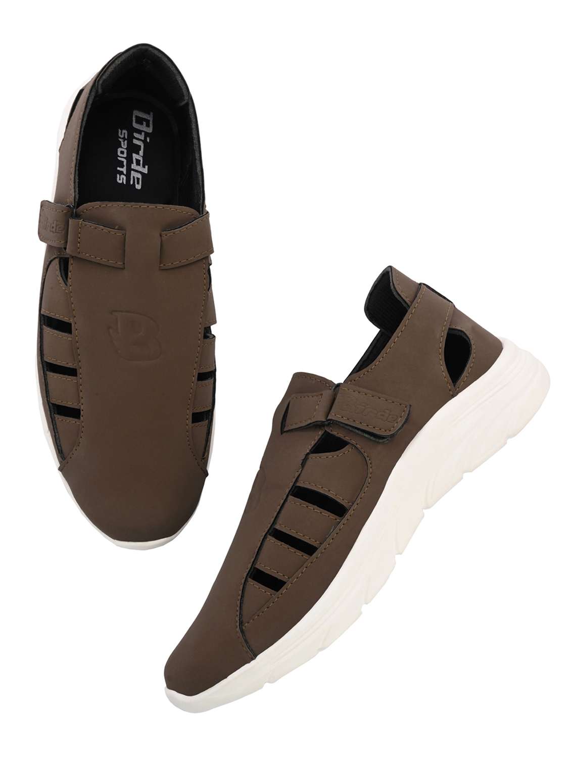 men brown slip on sandal - 21844399 -  Standard Image - 4