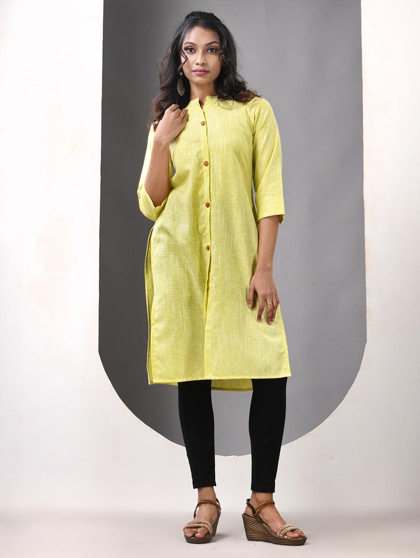 women self design three quarter sleeve straight kurta - 21844408 - Zoom Image - 0