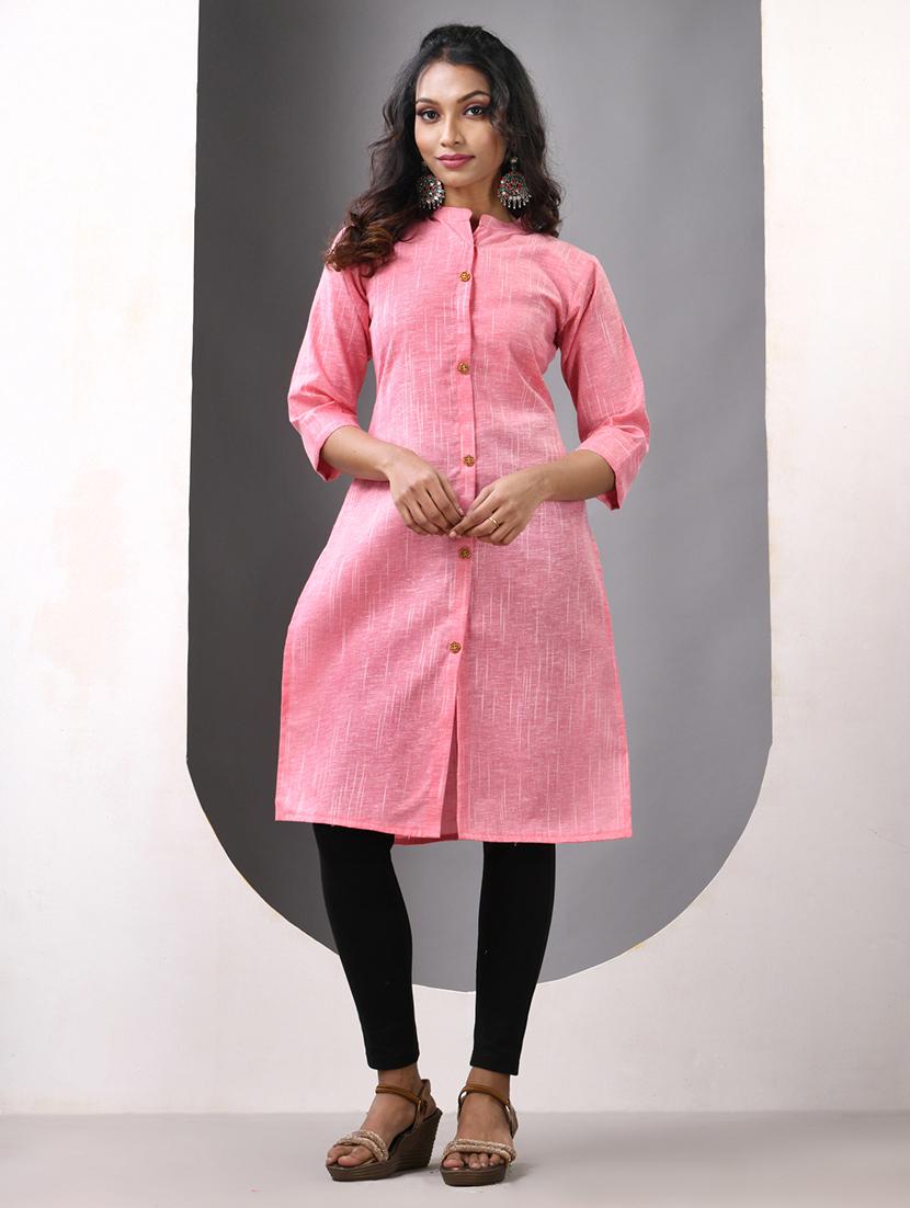 women self design three quarter sleeve straight kurta - 21844409 - Zoom Image - 0