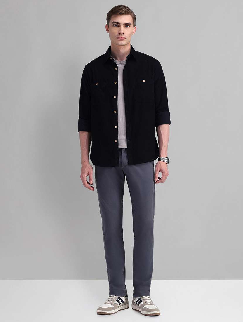 men solid long sleeve slim fit casual shirt - 21844492 -  Standard Image - 4