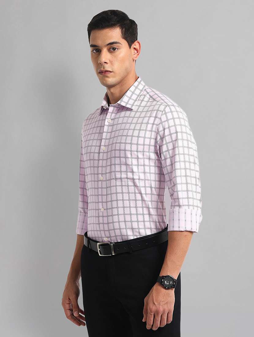 men checkered long sleeve regular fit formal shirt - 21844494 -  Standard Image - 1