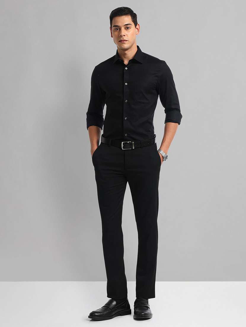 men solid long sleeve regular fit formal shirt - 21844496 - Standard Image - 4