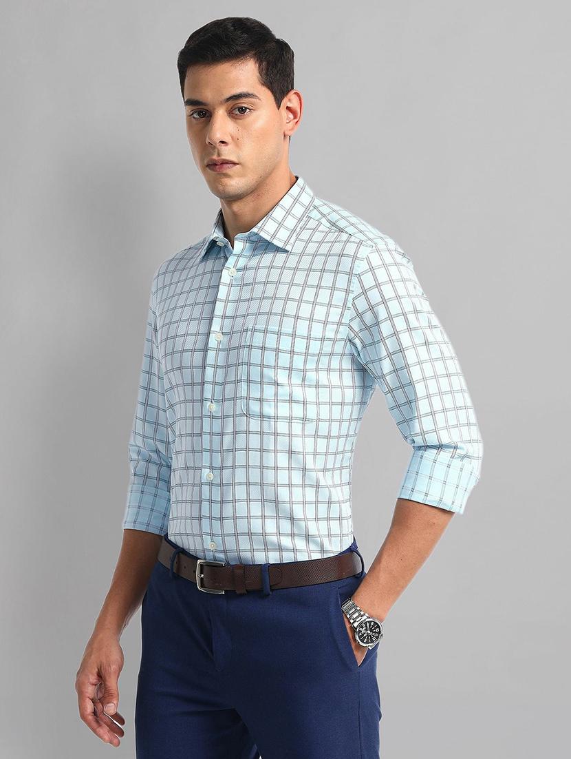 men checkered long sleeve slim fit casual shirt - 21844500 - Standard Image - 1