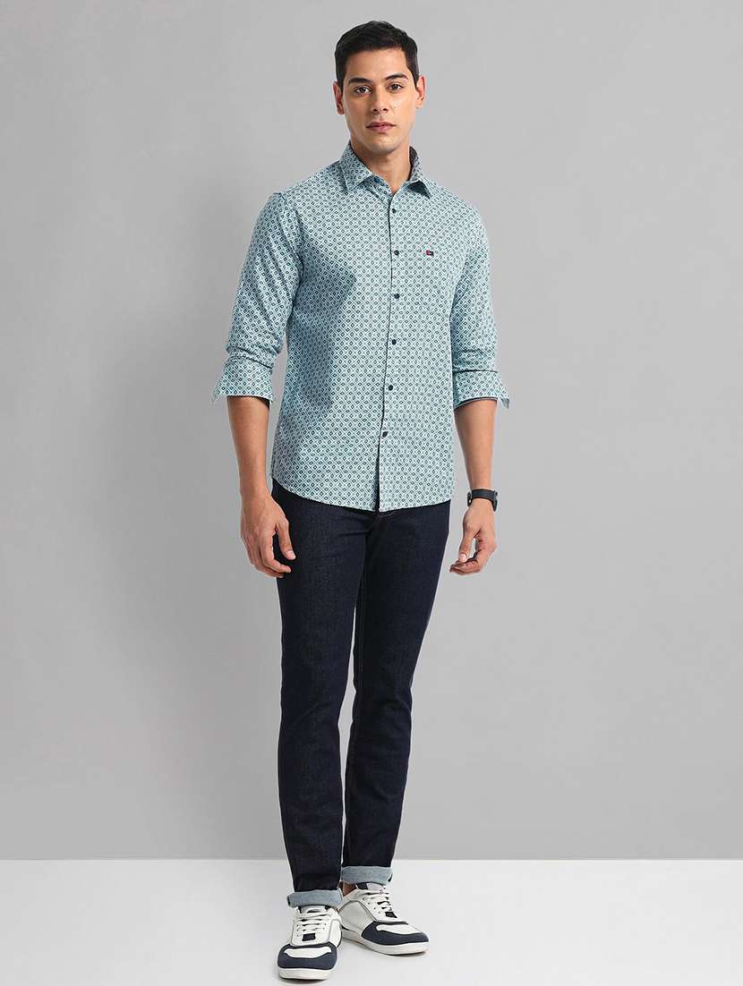 men printed long sleeve slim fit casual shirt - 21844514 -  Standard Image - 4