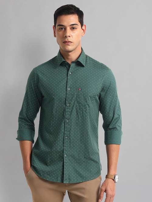 men printed long sleeve slim fit casual shirt - 21844516 -  Standard Image - 0
