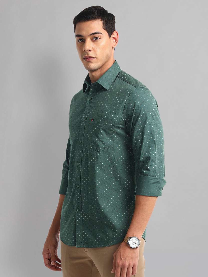 men printed long sleeve slim fit casual shirt - 21844516 -  Standard Image - 1