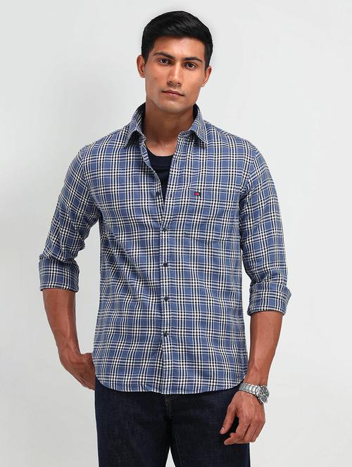 men checkered long sleeve slim fit casual shirt - 21844518 -  Standard Image - 0