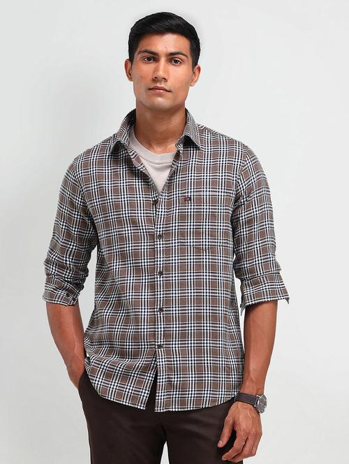 men checkered long sleeve slim fit casual shirt - 21844525 -  Standard Image - 0