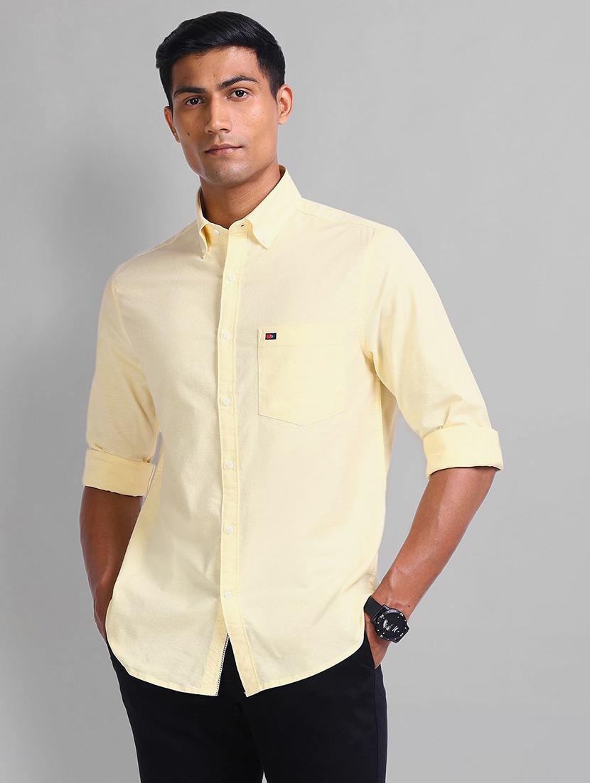 men solid long sleeve slim fit casual shirt - 21844526 -  Zoom Image - 0