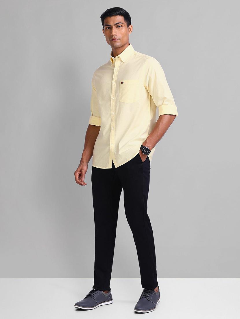 men solid long sleeve slim fit casual shirt - 21844526 - Standard Image - 4