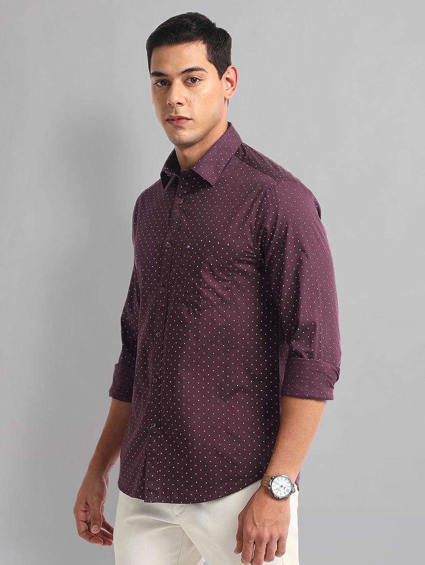 men printed long sleeve slim fit casual shirt - 21844533 - Standard Image - 1