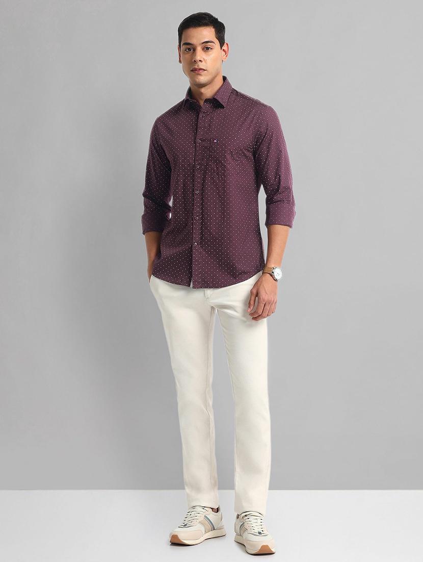 men printed long sleeve slim fit casual shirt - 21844533 - Standard Image - 4