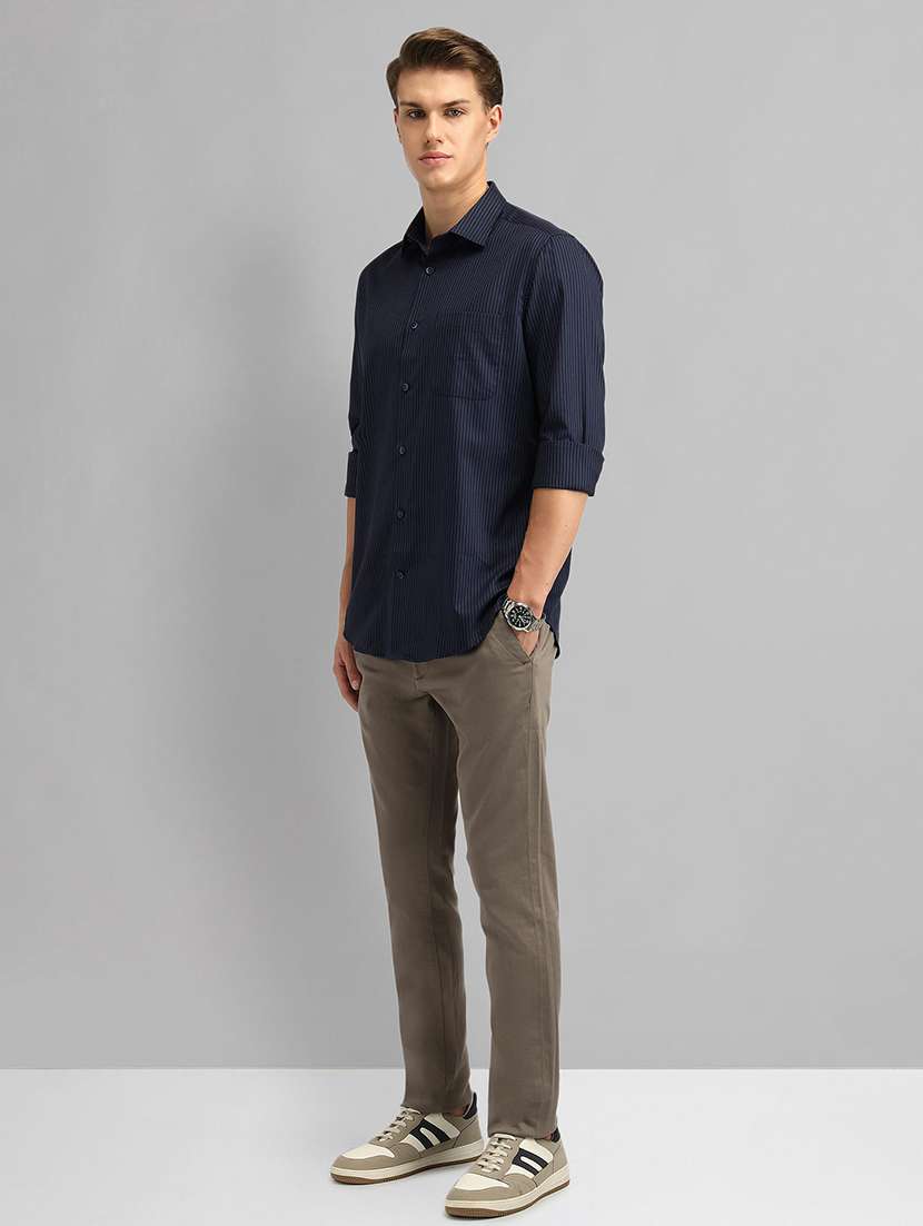 men striped long sleeve slim fit casual shirt - 21844543 -  Standard Image - 4