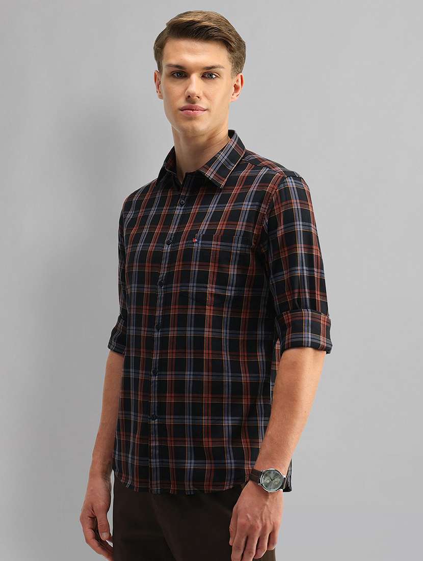 men checkered long sleeve slim fit casual shirt - 21844548 -  Standard Image - 1