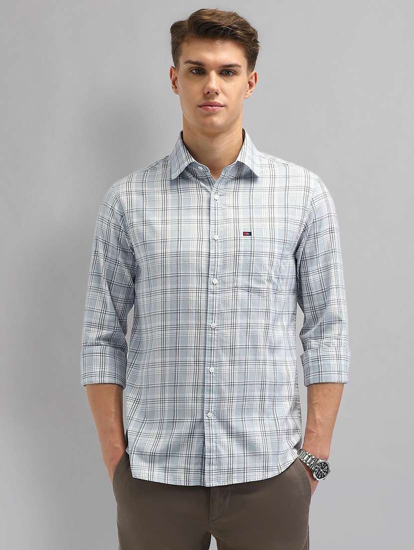 men checkered long sleeve slim fit casual shirt - 21844556 -  Standard Image - 1