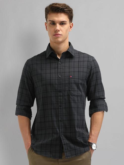men checkered long sleeve slim fit casual shirt - 21844559 - Standard Image - 0