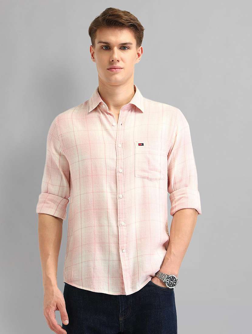 men checkered long sleeve slim fit casual shirt - 21844570 -  Standard Image - 1