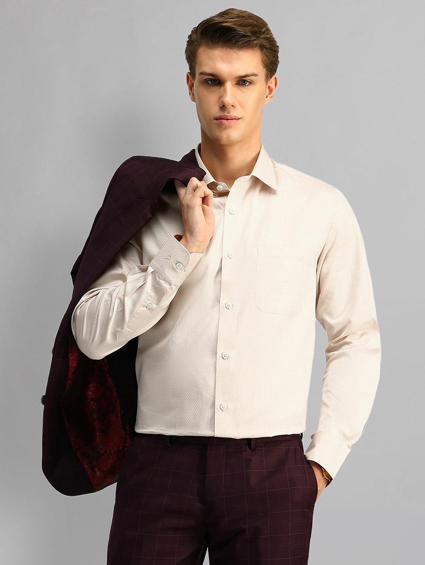 men solid long sleeve regular fit formal shirt - 21844606 - Standard Image - 1