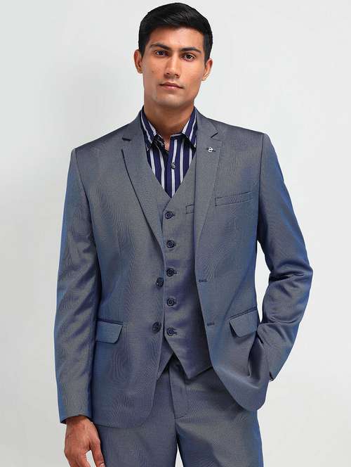 men solid long sleeve single breasted suit - 21844663 -  Standard Image - 0