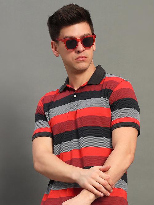men striped short sleeve regualr fit polo t-shirt - 21844674 -  Standard Image - 0