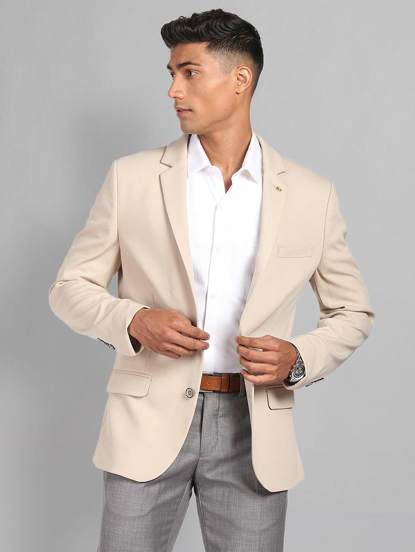 men lapel collar single breasted formal blazer - 21844677 - Zoom Image - 0
