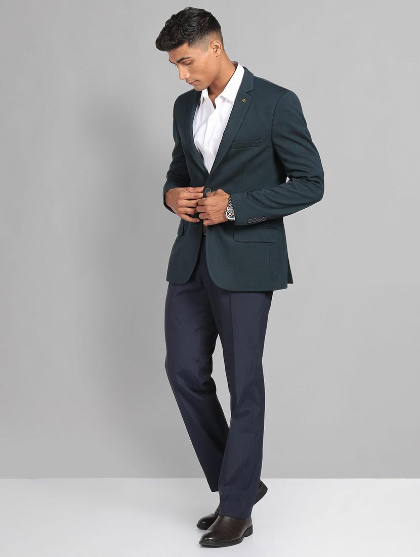 men lapel collar single breasted formal blazer - 21844678 - Standard Image - 4