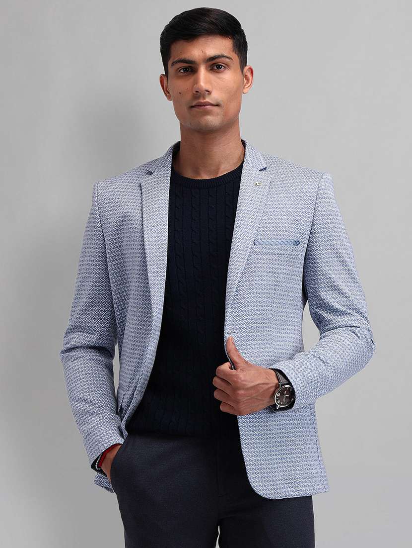 men lapel collar single breasted formal blazer