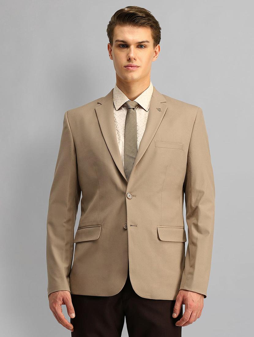 men lapel collar single breasted formal blazer - 21844693 - Zoom Image - 0