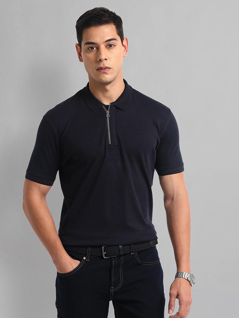 men solid short sleeves polo t-shirt