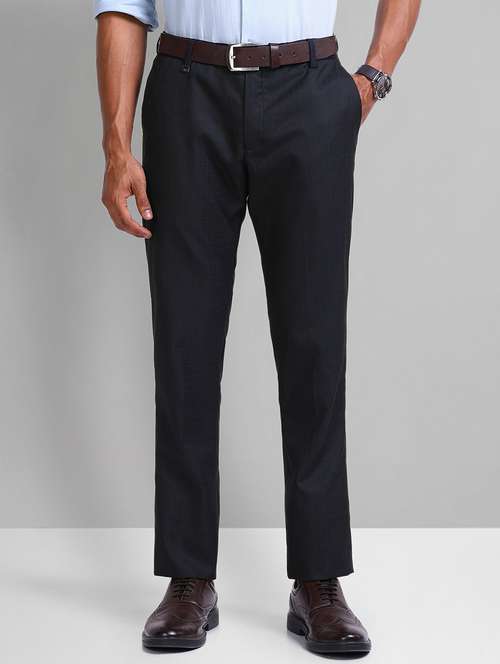men solid mid rise flat front formal trouser - 21844774 -  Standard Image - 0