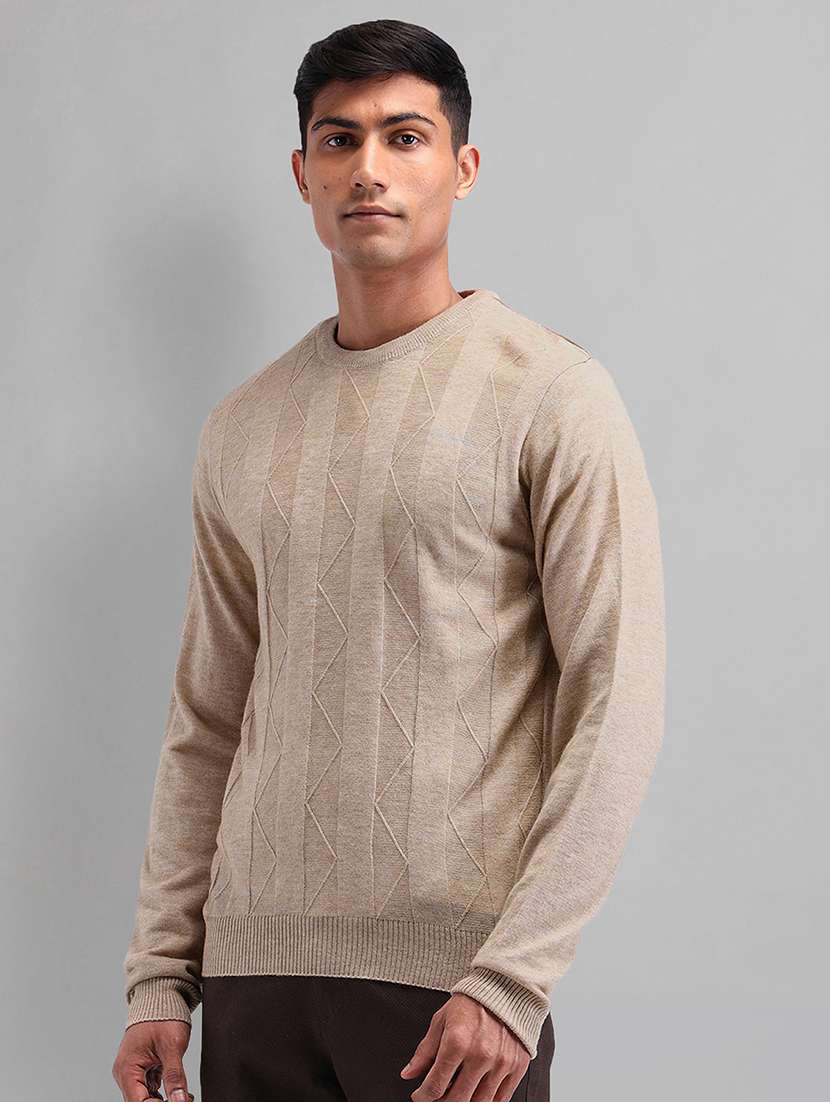 men self design long sleeve pullover sweater - 21844807 -  Standard Image - 1