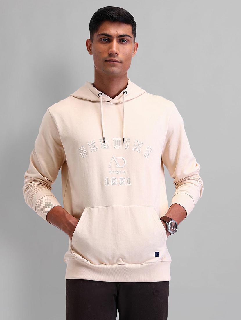 men solid long sleeve hooded sweatshirt - 21844819 -  Zoom Image - 0