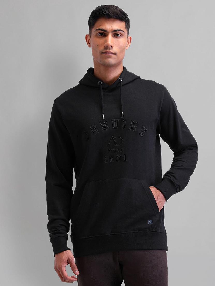 men solid long sleeve hooded sweatshirt - 21844820 -  Zoom Image - 0