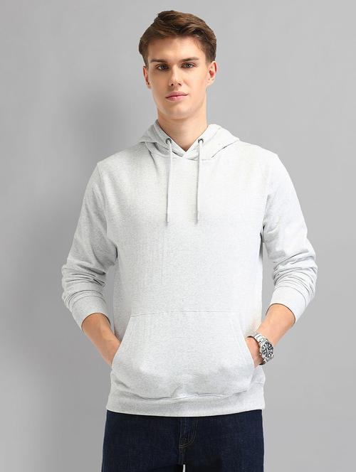 men solid long sleeve hooded sweatshirt - 21844824 - Standard Image - 0