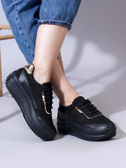 women black lace-up sneaker - 21844830 -  Standard Image - 0