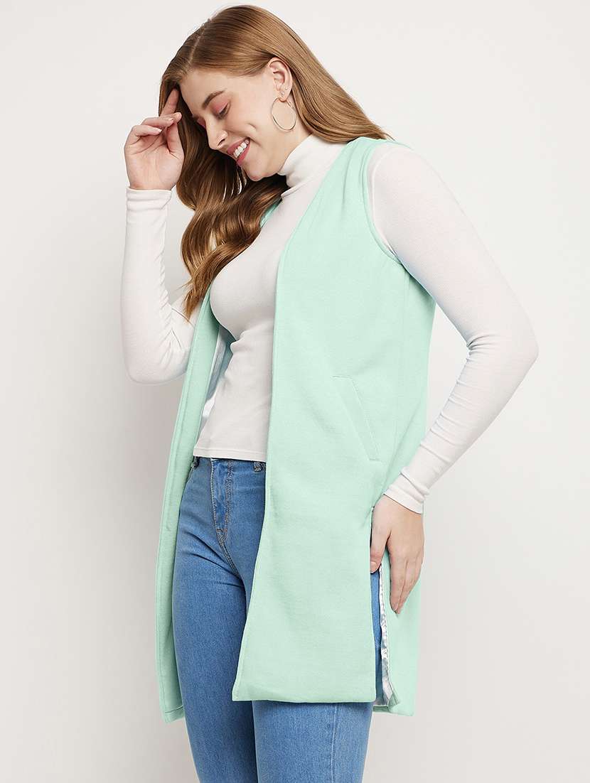 women solid sleeveless regular shrug - 21844872 -  Standard Image - 1