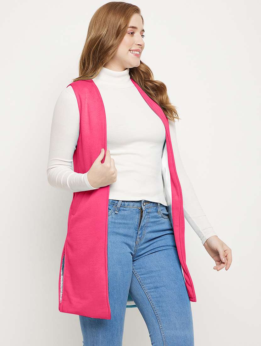 women solid sleeveless regular shrug - 21844873 - Standard Image - 1