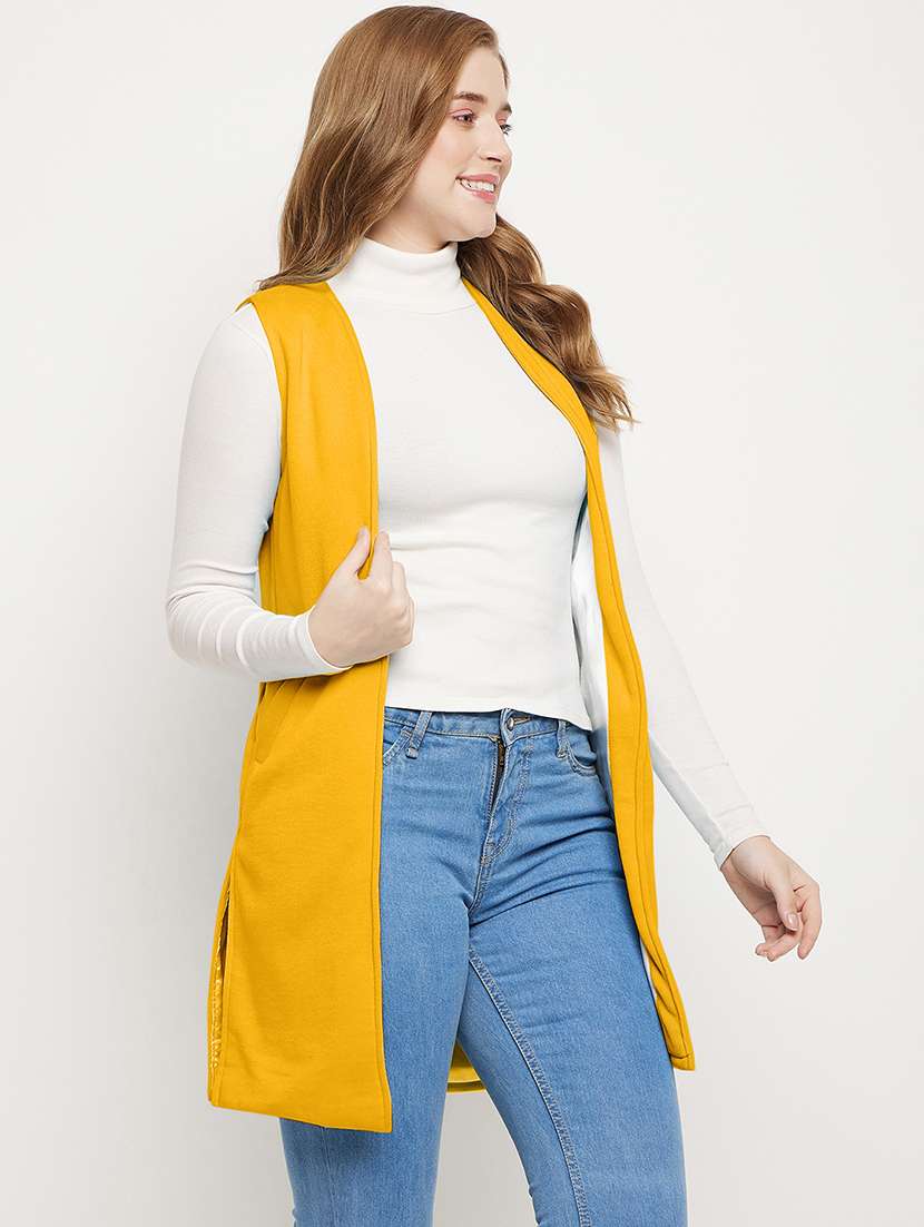 women solid sleeveless regular shrug - 21844874 - Standard Image - 1