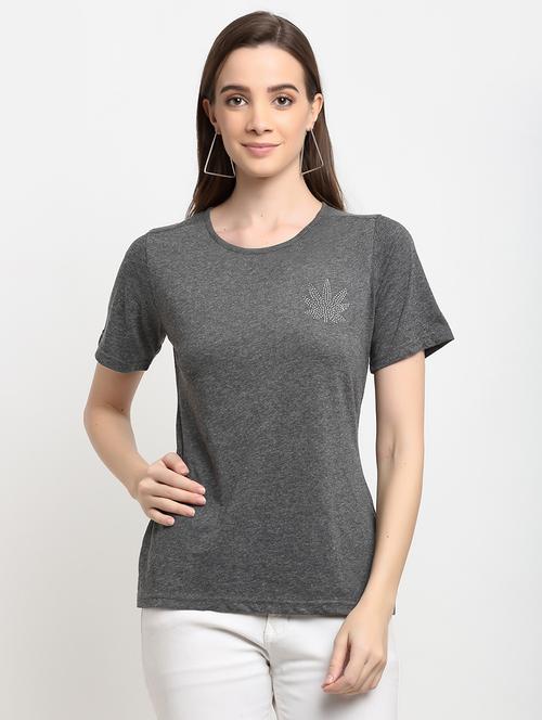 women solid short sleeves regular fit t-shirt - 21844898 - Standard Image - 0