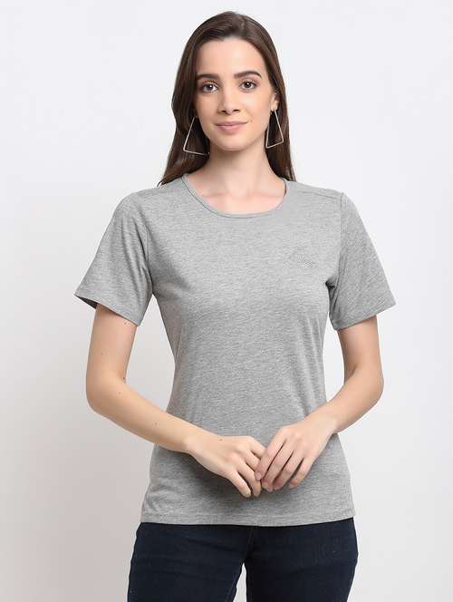 women solid short sleeves regular fit t-shirt - 21844900 -  Standard Image - 0