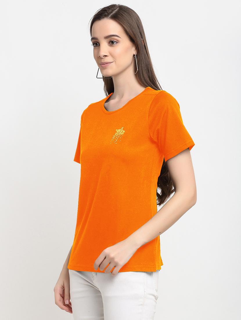 women solid short sleeves regular fit t-shirt - 21844904 -  Standard Image - 1