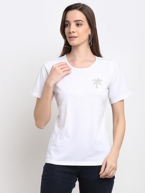 women solid short sleeves regular fit t-shirt - 21844909 - Standard Image - 0