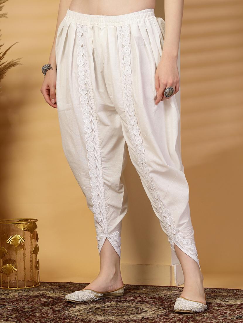 women solid mid rise embellished dhoti salwar - 21844925 -  Standard Image - 1