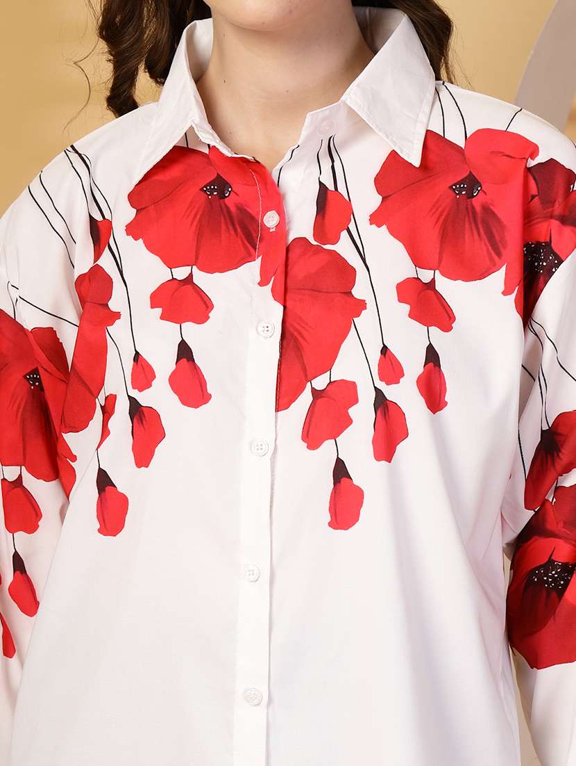 women floral print collared long sleeves shirt - 21844955 -  Standard Image - 4