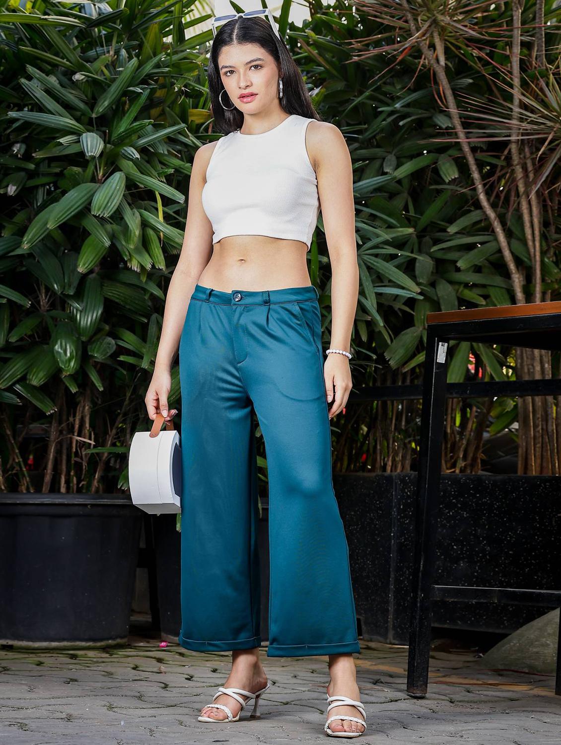 women solid low rise culottes - 21845462 - Standard Image - 6