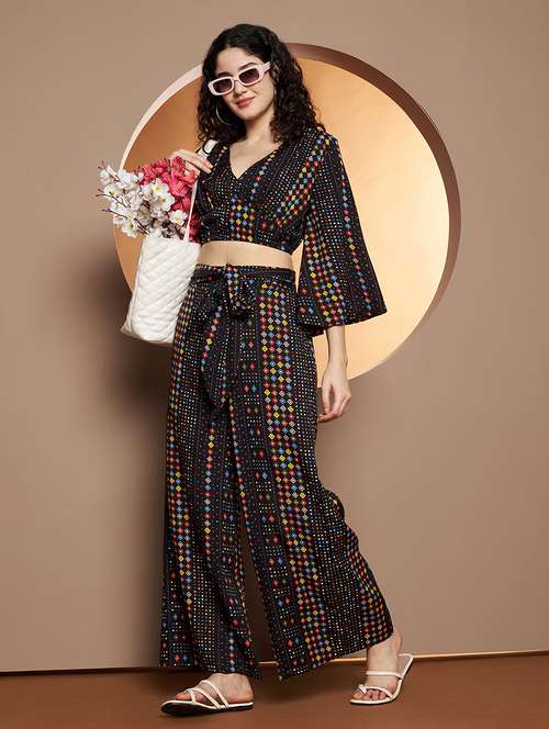 women printed top and palazzo co-ord set - 21845480 -  Standard Image - 0