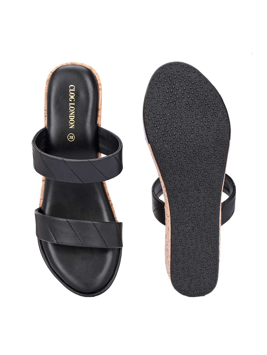 women black slip on wedge - 21845496 - Standard Image - 6