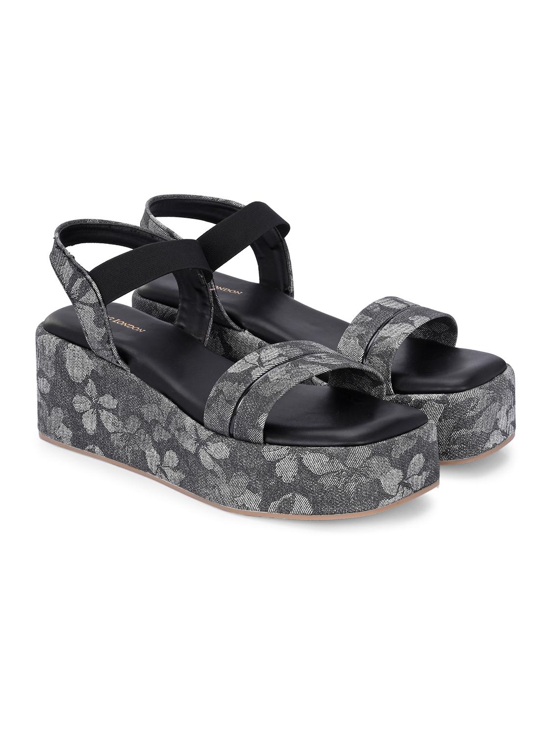 women black ankle strap wedge - 21845499 -  Standard Image - 1