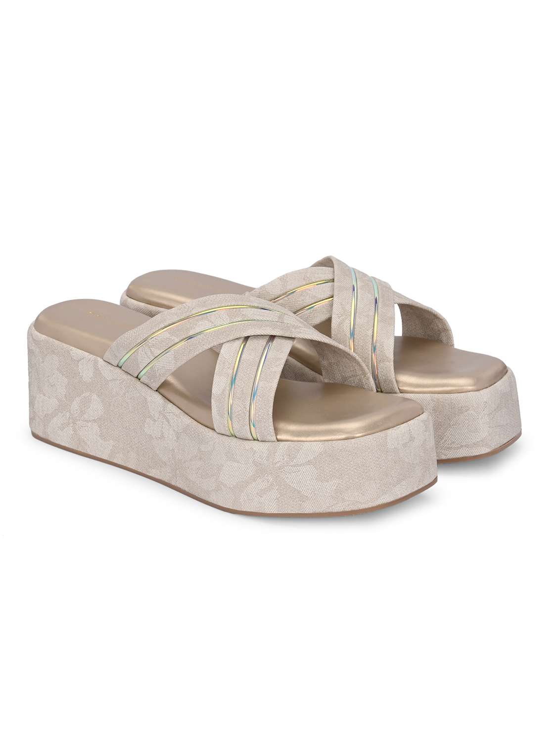 women beige slip on wedge - 21845500 -  Standard Image - 1